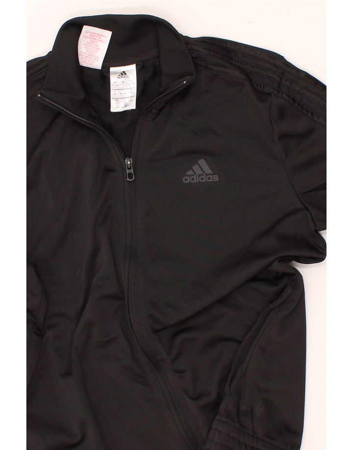 ADIDAS Boys Tracksuit Top Jacket 13-14 Years Black Polyester Vintage Adidas and Second-Hand Adidas from Messina Hembry 
