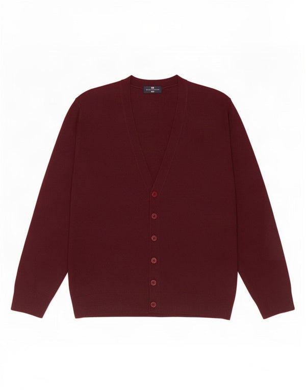 Marks & Spencer Mens Cardigan Sweater Large Burgundy Acrylic