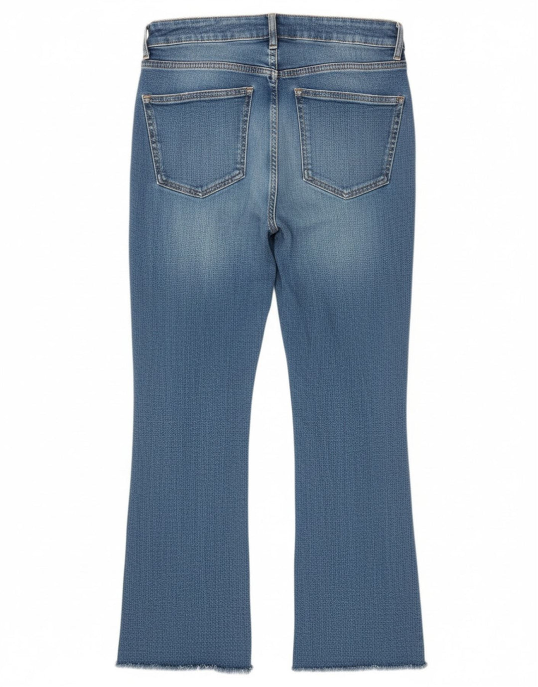 Zara Damen Crop Bootcut Jeans EU 38 Small W28 L26 Blau
