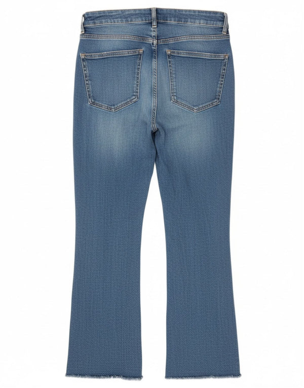 Zara Damen Crop Bootcut Jeans EU 38 Small W28 L26 Blau