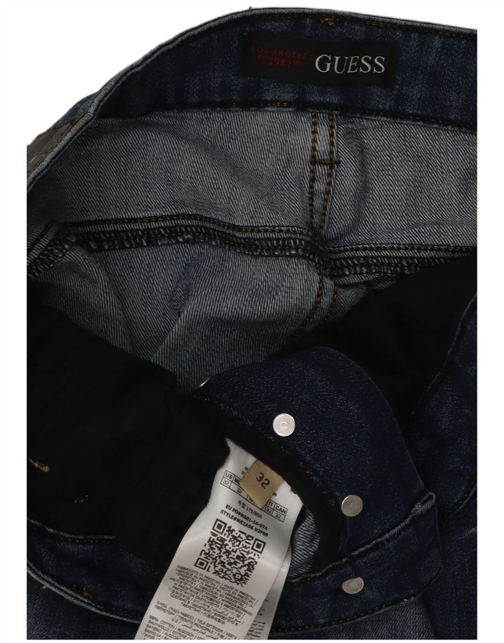 Guess Herren Slim Jeans W32 L32 Blaue Baumwolle