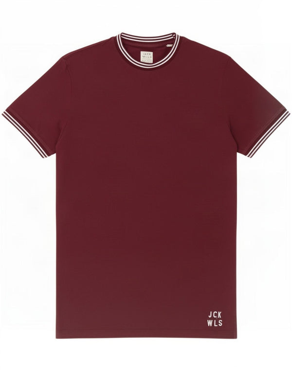 Jack Wills Herren T-Shirt Top Small Burgunderrot