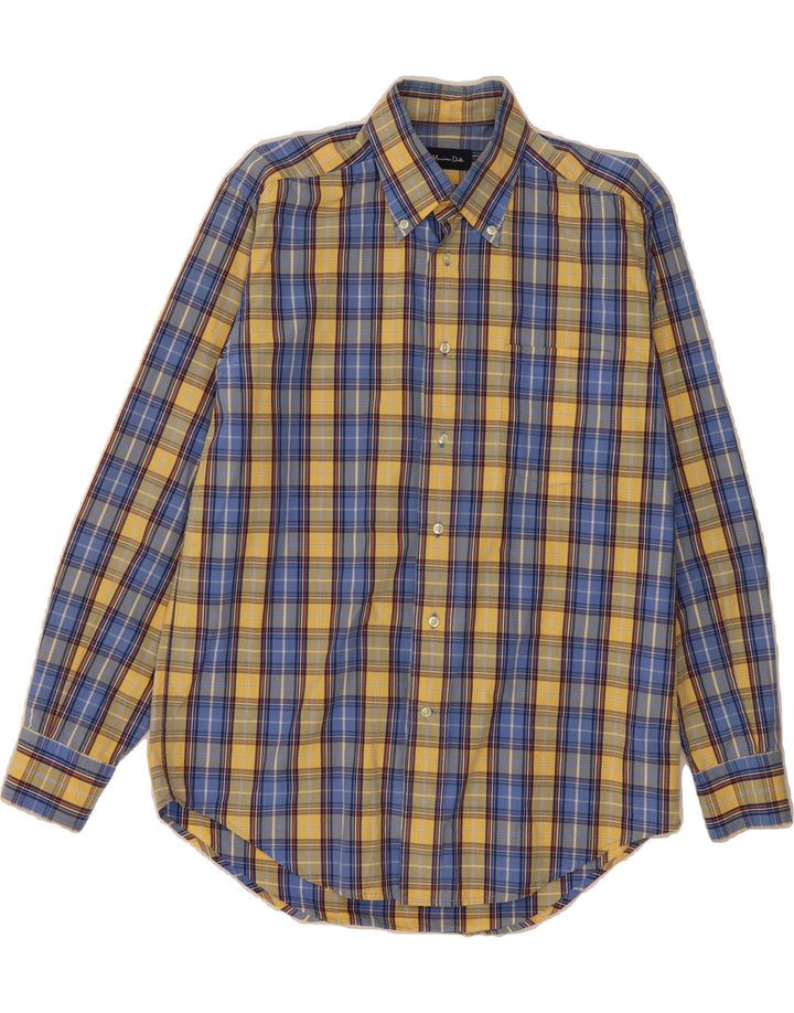 MASSIMO DUTTI Mens Shirt Size 40 Medium Yellow Check Vintage Massimo Dutti and Second-Hand Massimo Dutti from Messina Hembry 