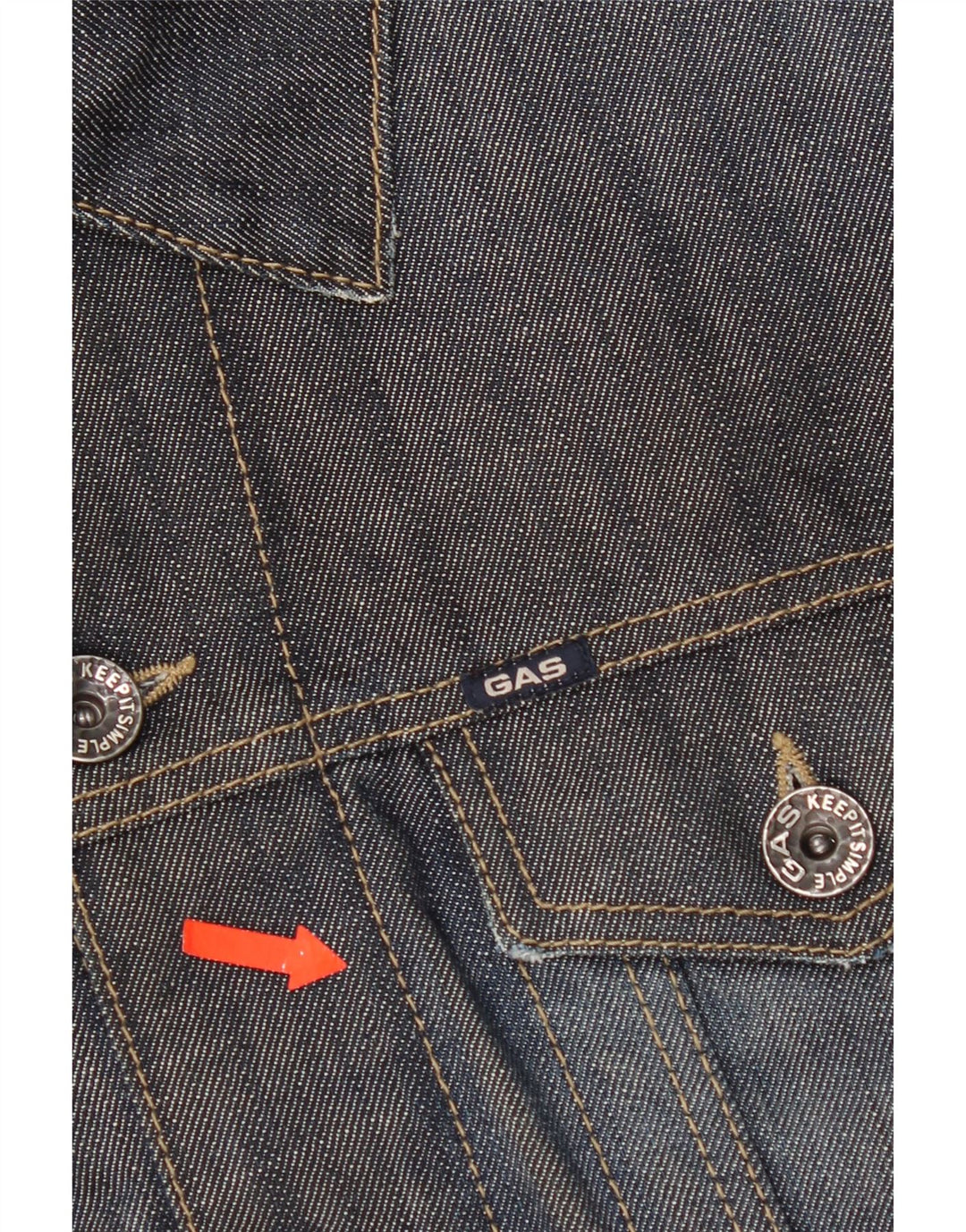 Gas Damen Jeansjacke UK 18 XL Marineblaue Baumwolle