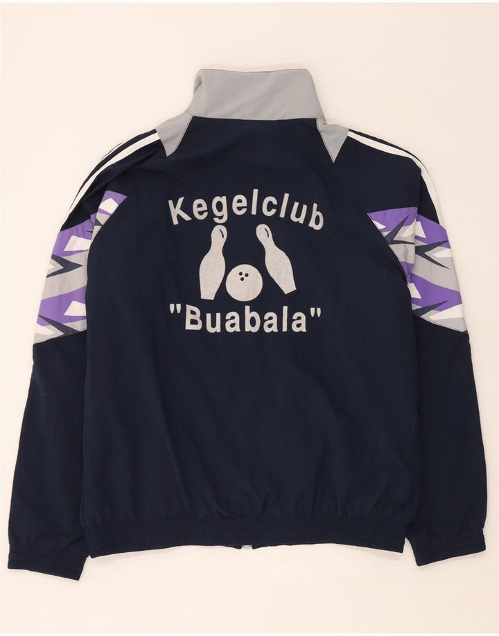 Adidas Herren-Trainingsanzug mit grafischem Oberteil, XL, Marineblau, Farbblock-Polyester