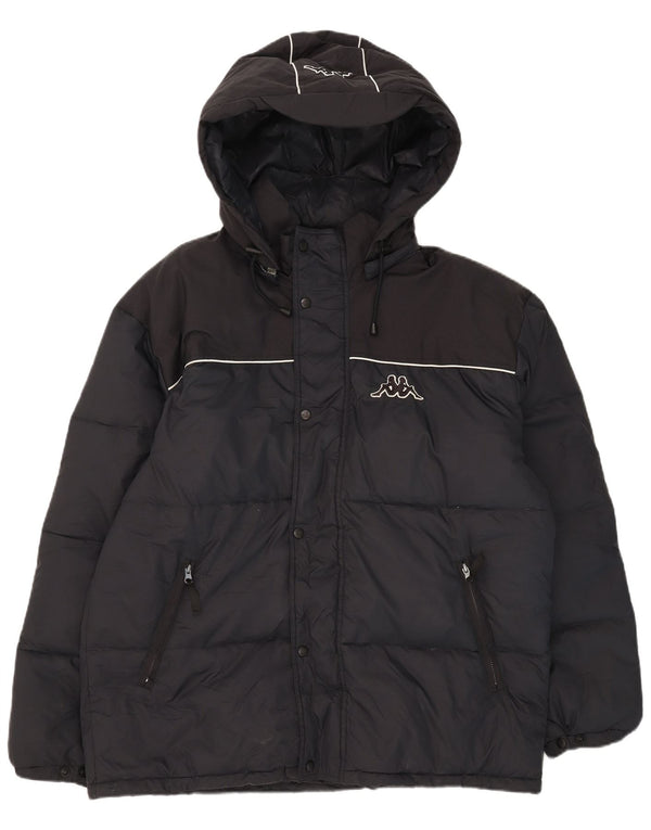 Kappa Herren Graphic Hooded Wattierte Jacke UK 42 XL Marineblaues Nylon