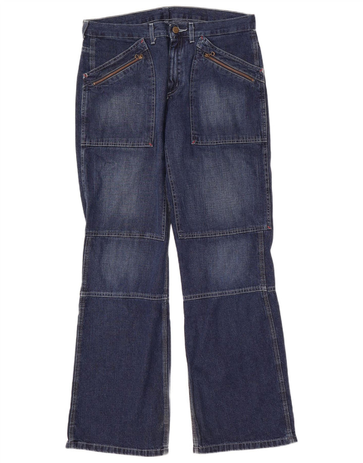 Lee Damen Bootcut-Jeans W33 L33 Marineblaue Baumwolle