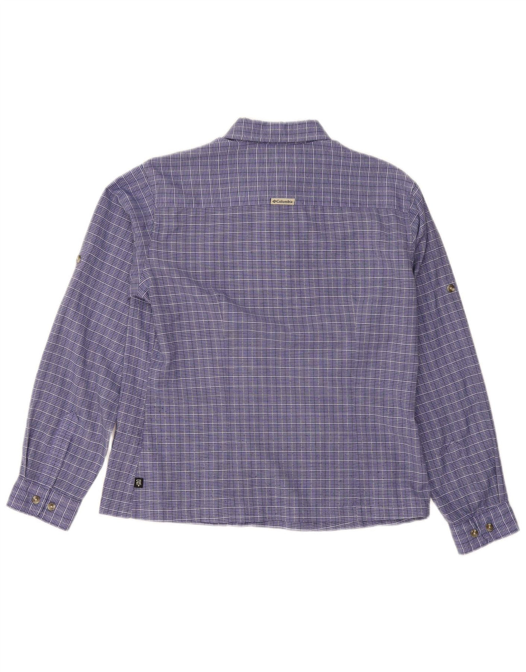 Columbia Damen-Hemd UK 14 Mittelblau kariertes Polyester