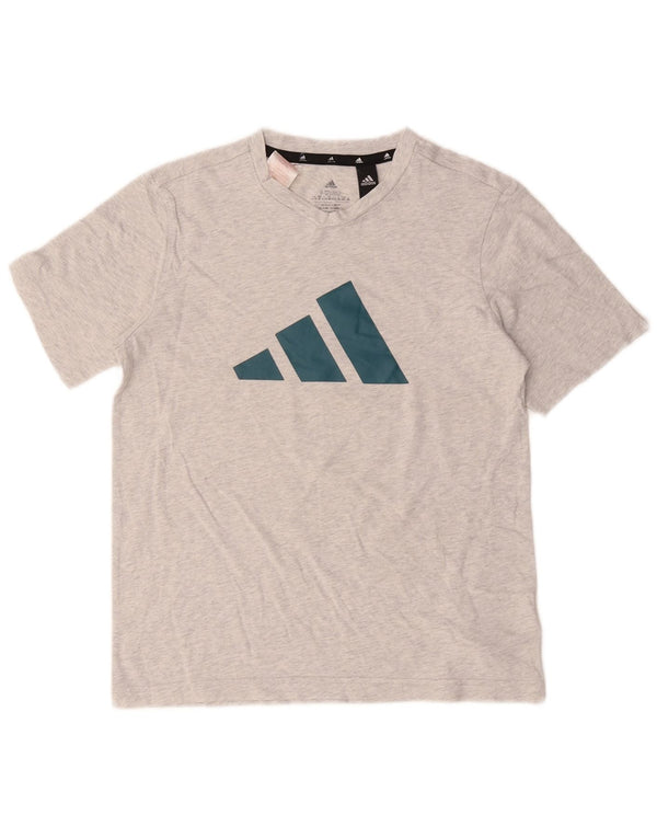 Adidas T-Shirt mit Grafik für Jungen, 11–12 Jahre, grau gefleckte Baumwolle