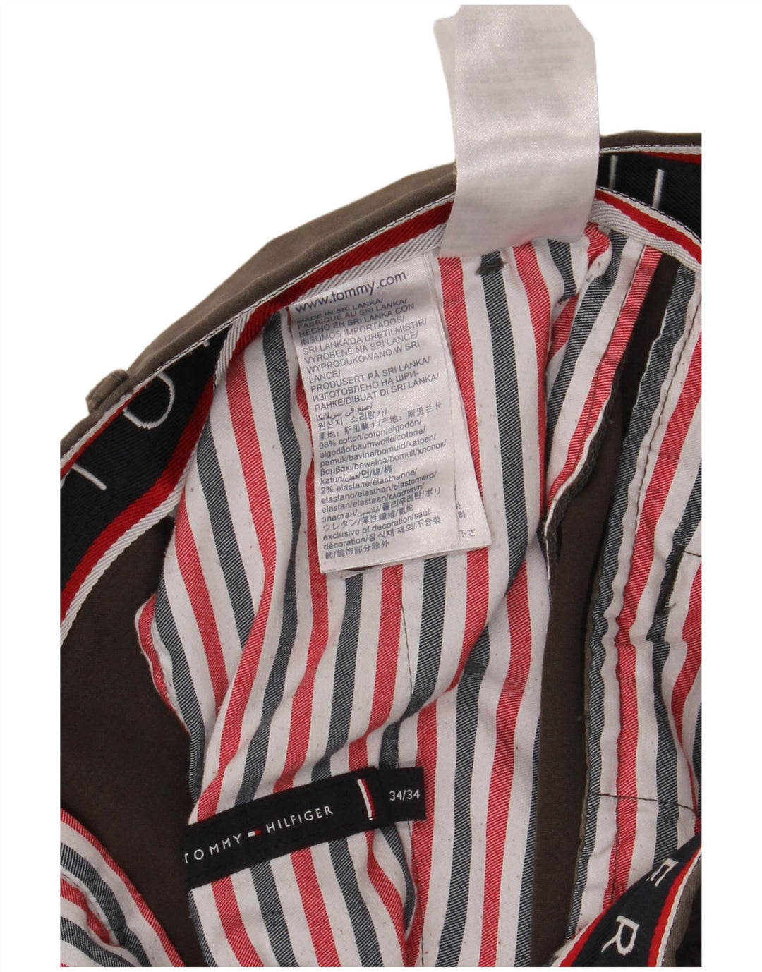 TOMMY HILFIGER Herren Slim Chinohose W34 L34 Graue Baumwolle