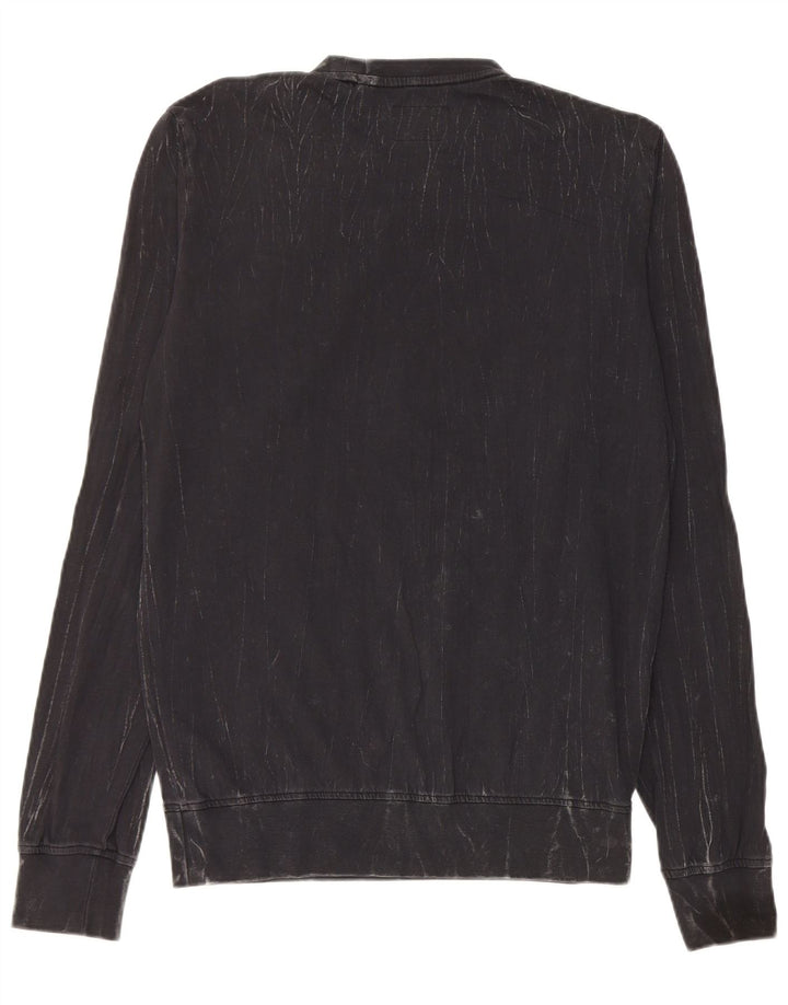 Guess Herren-Top, langärmelig, XS, schwarze Baumwolle