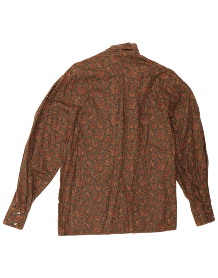 DAKS Damenhemd UK 12 Mittelbraune Paisley-Baumwolle