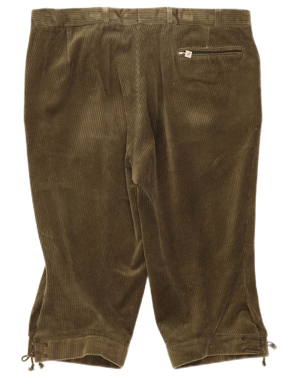 Rodeo Damen Reit-Capri-Cordhose IT 52 XL W36 L18 Khaki Baumwolle