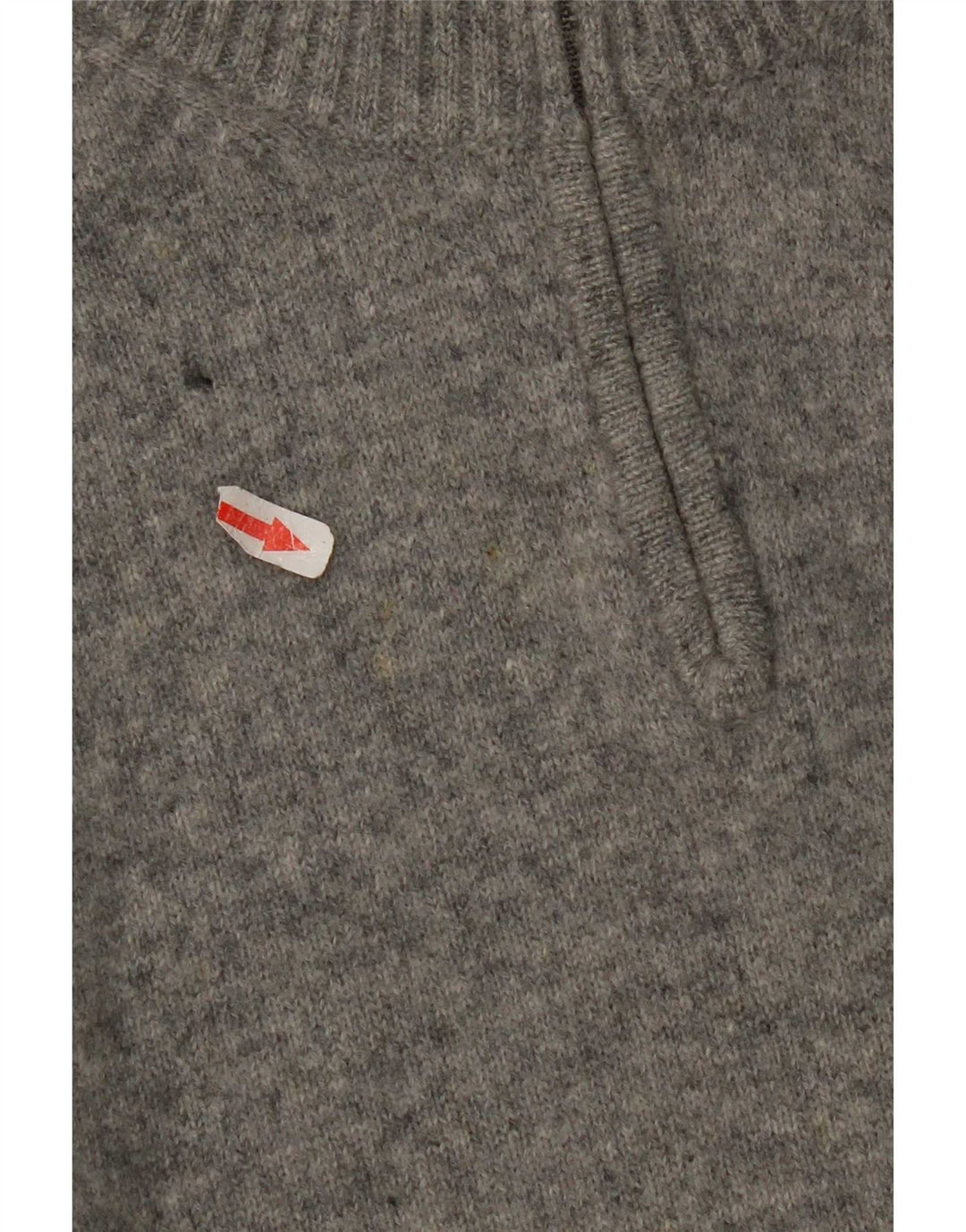 Kappa Herren-Pullover mit Reißverschluss am Hals, 2XL, grau gefleckte Schurwolle