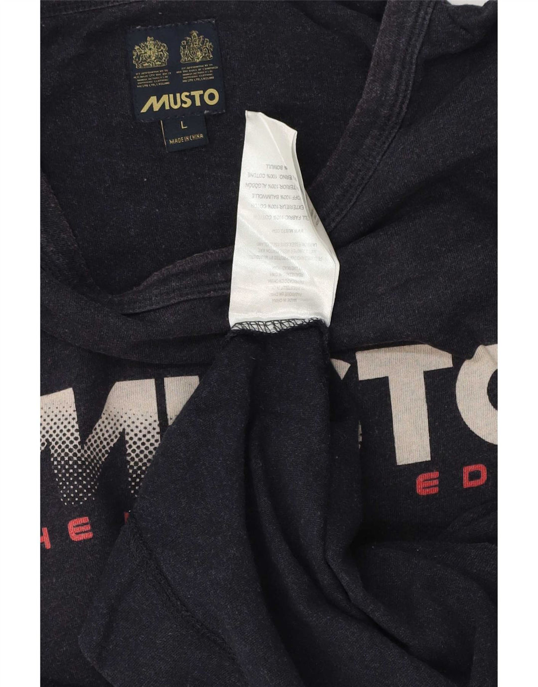 Musto Herren-Sweatshirt mit Grafik, groß, marineblau, Baumwolle