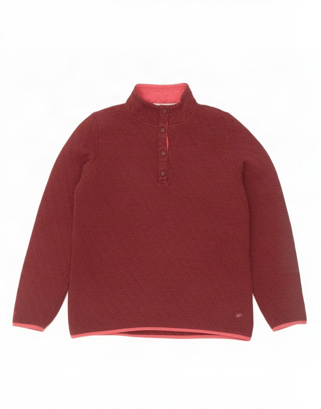 Orvis Damen-Sweatshirt mit Knopfkragen, UK 14, mittlere kastanienbraune Baumwolle