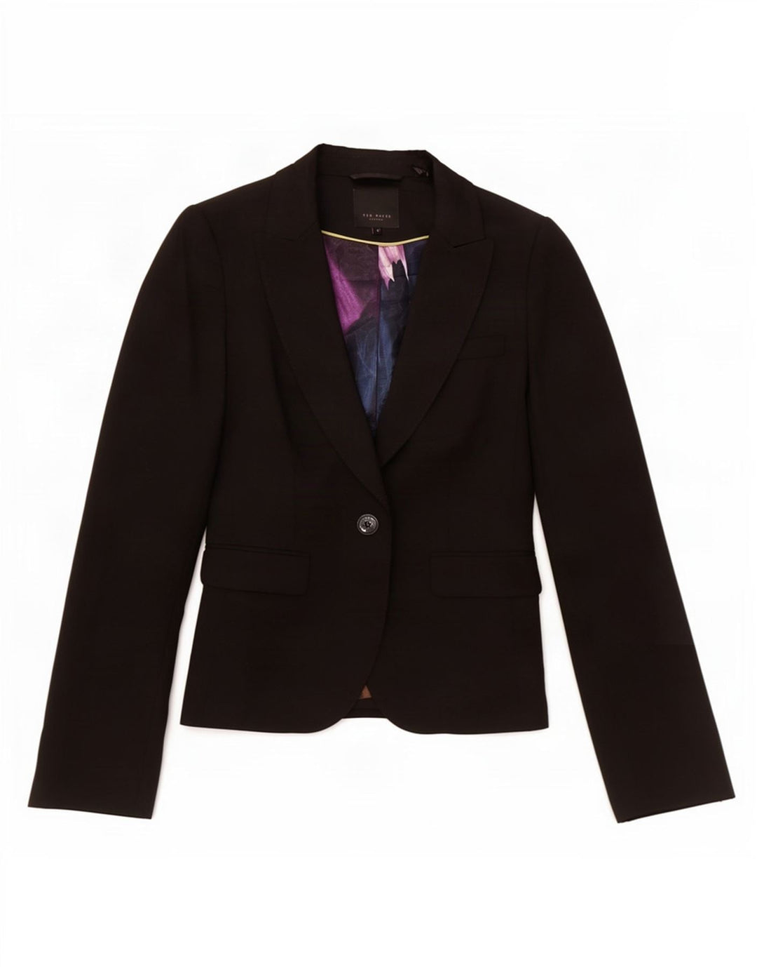 Ted Baker Damen-Blazer mit 1 Knopf, Größe XS, Schwarz