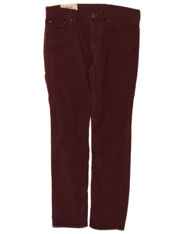 Hollister Damen Super Skinny Jeans W26 L28 Burgund Baumwolle