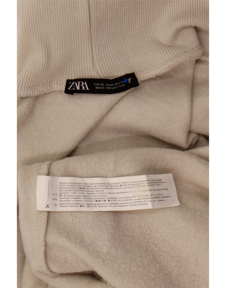 Zara Damen-Sweatshirt mit Rollkragen, UK 14, mittelbeige Baumwolle