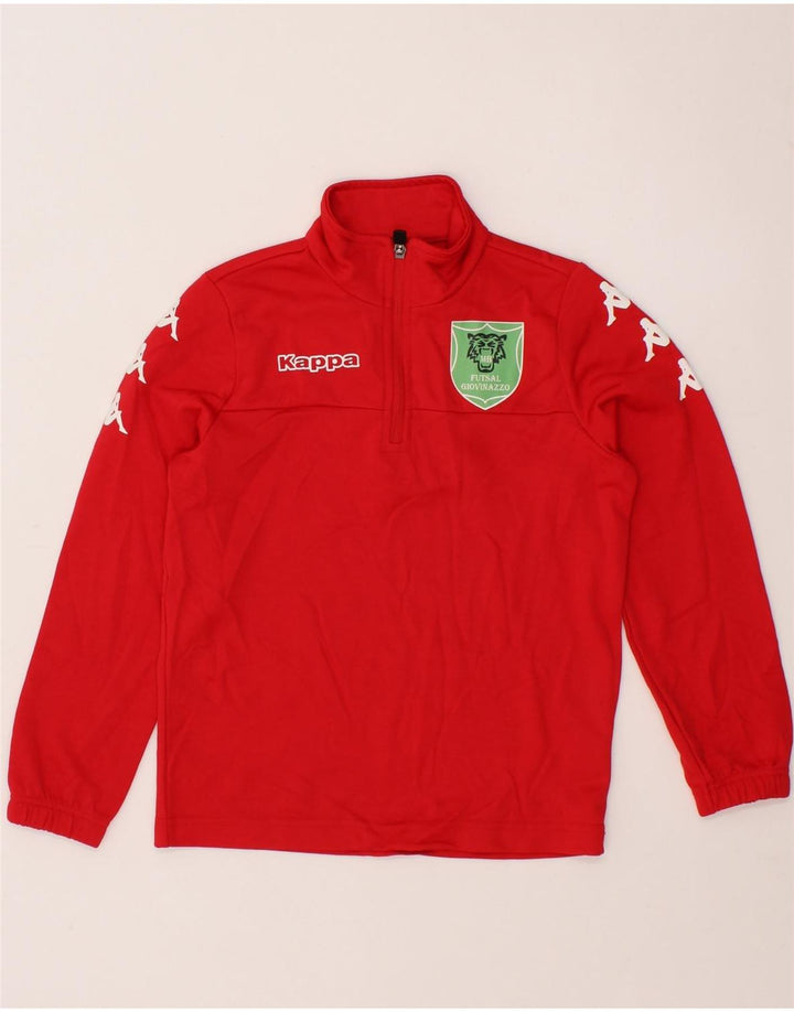 KAPPA Boys Graphic Zip Neck Pullover Tracksuit Top 9-10 Years Red Vintage Kappa and Second-Hand Kappa from Messina Hembry 