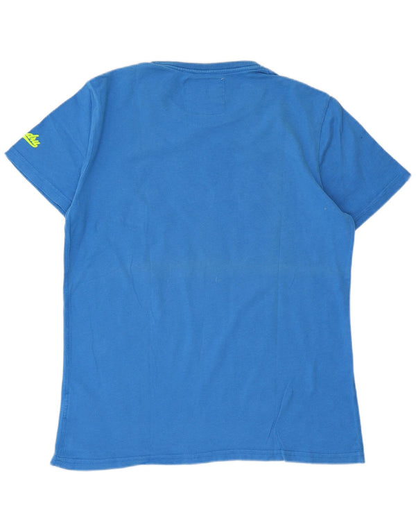 Superdry Herren Grafik-T-Shirt-Oberteil XL aus blauer Baumwolle