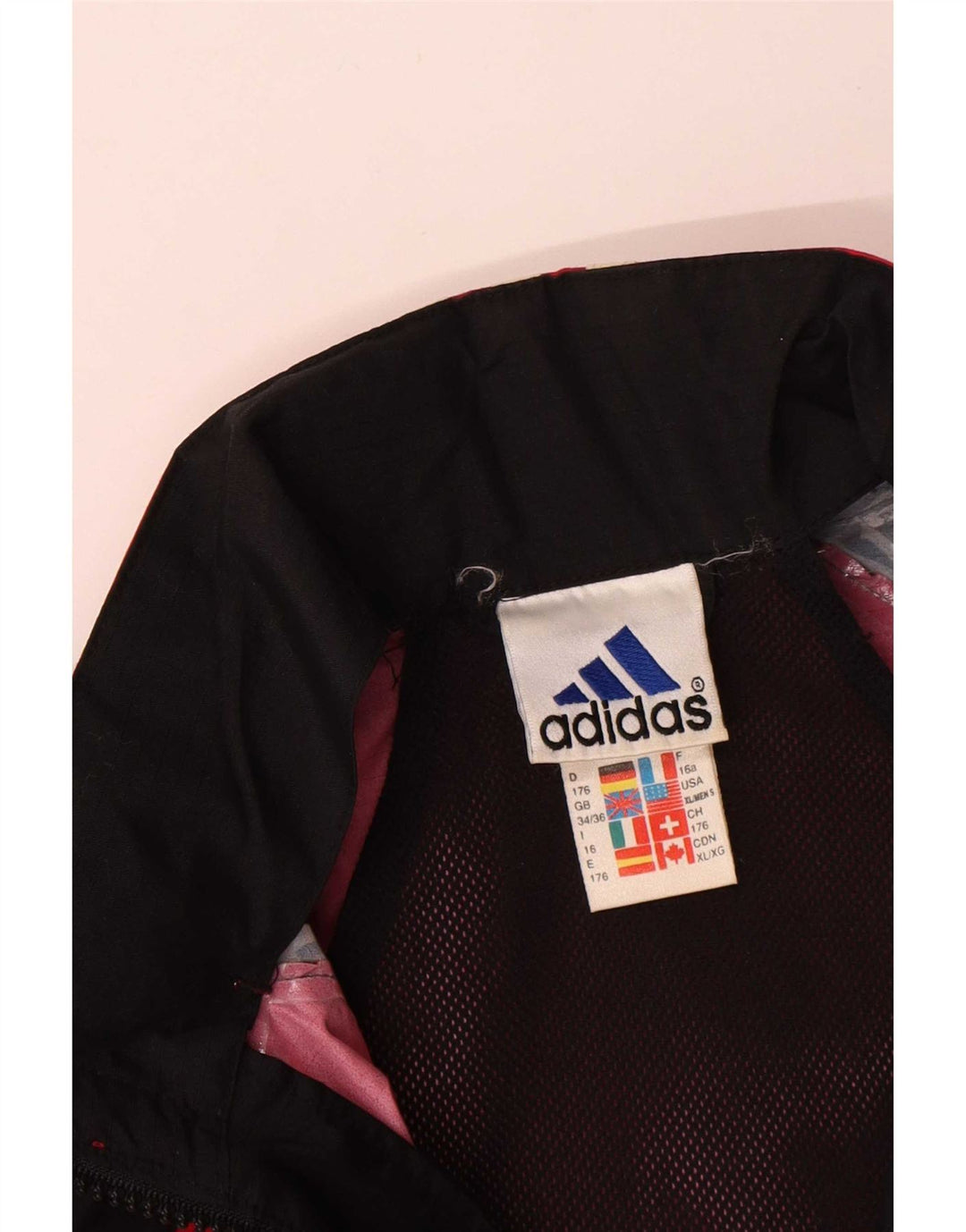 Adidas Regenjacke für Jungen, 15–16 Jahre, schwarzes Colourblock-Polyamid