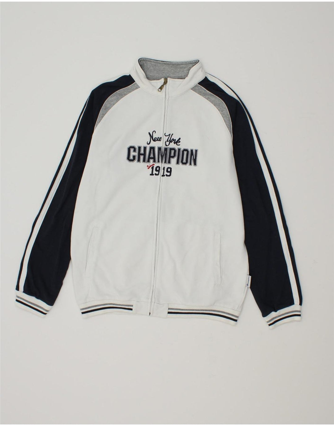 CHAMPION Boys Graphic Tracksuit Top Jacket 13-14 Years  XL White Vintage Champion and Second-Hand Champion from Messina Hembry 