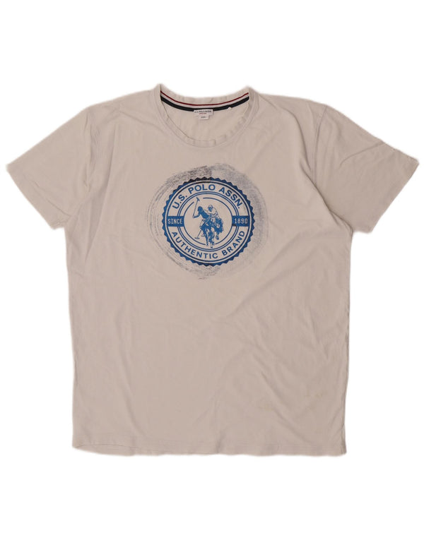 U.S. Polo Assn. Herren T-Shirt mit Grafik, 2XL, Weiß