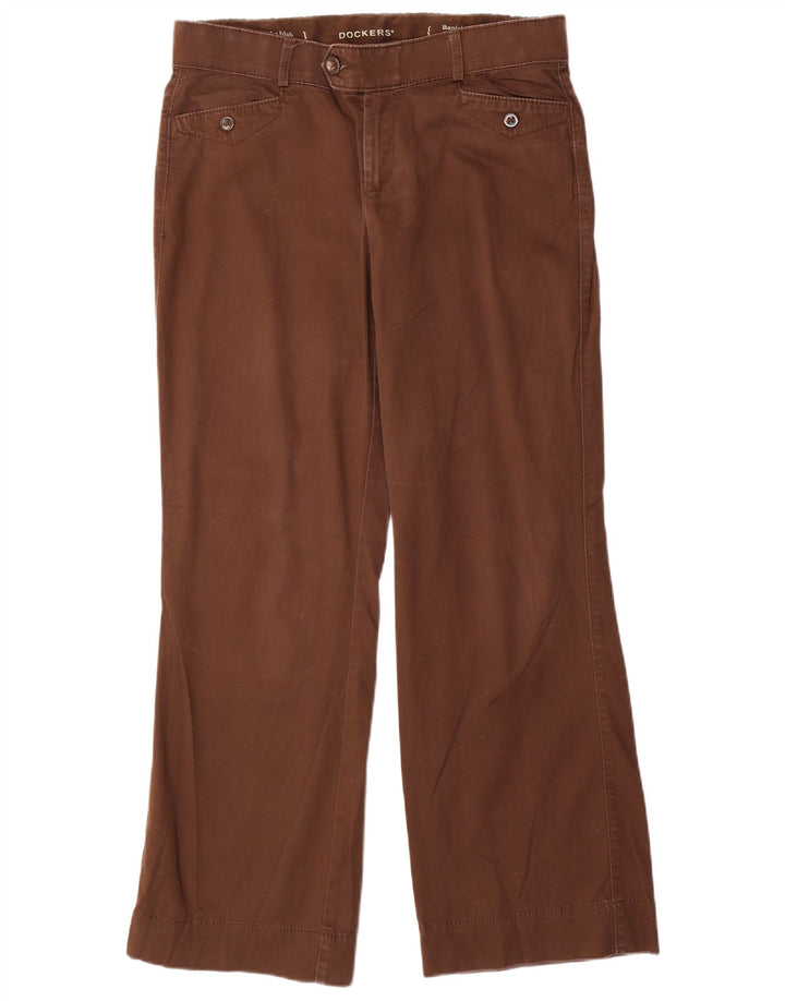 DOCKERS Gerade Freizeithose für Damen, US 10, Größe L, W34, L29, Braun, Baumwolle
