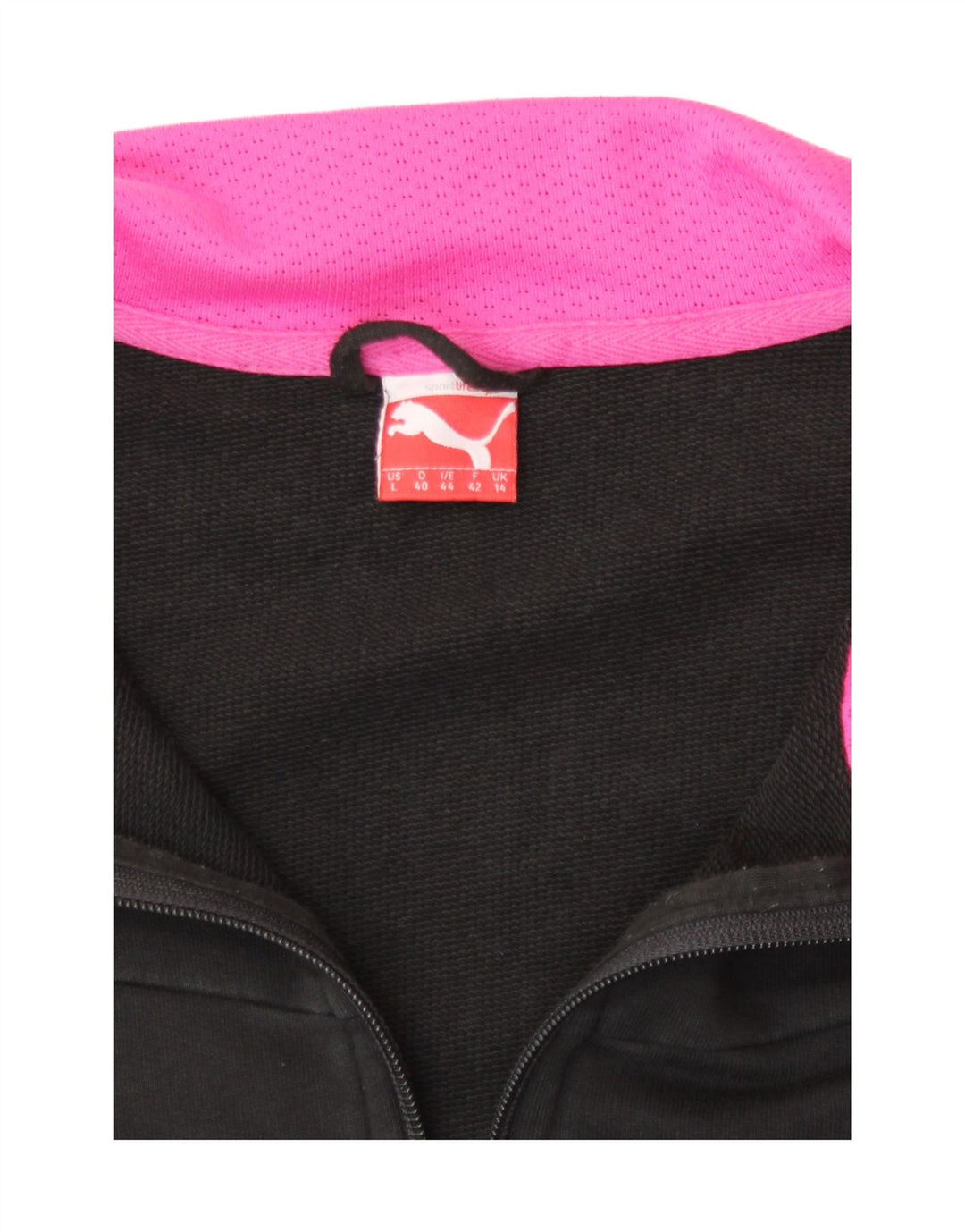 Puma Damen Graphic Trainingsanzug Top Jacke UK 14 Medium Schwarz