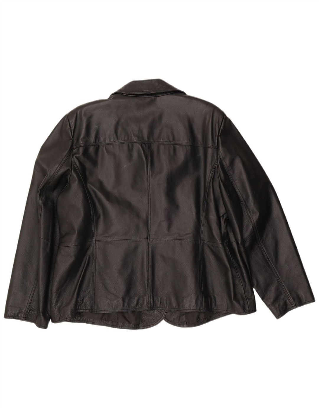 East 5th Damen-Blazerjacke aus Leder mit 3 Knöpfen, UK 22, 3XL, schwarzes Leder
