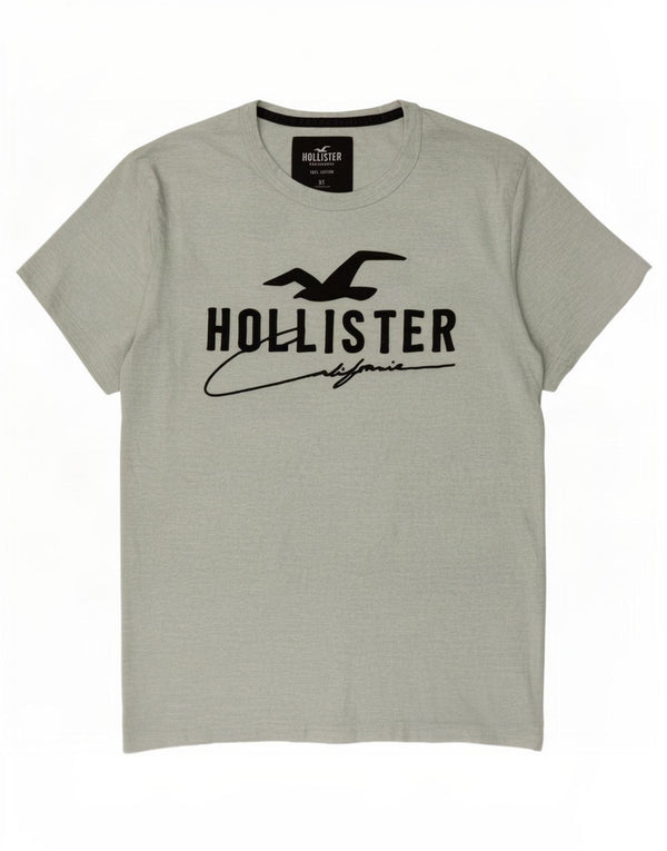 Hollister Herren-T-Shirt mit Grafik, XS, grün gefleckte Baumwolle