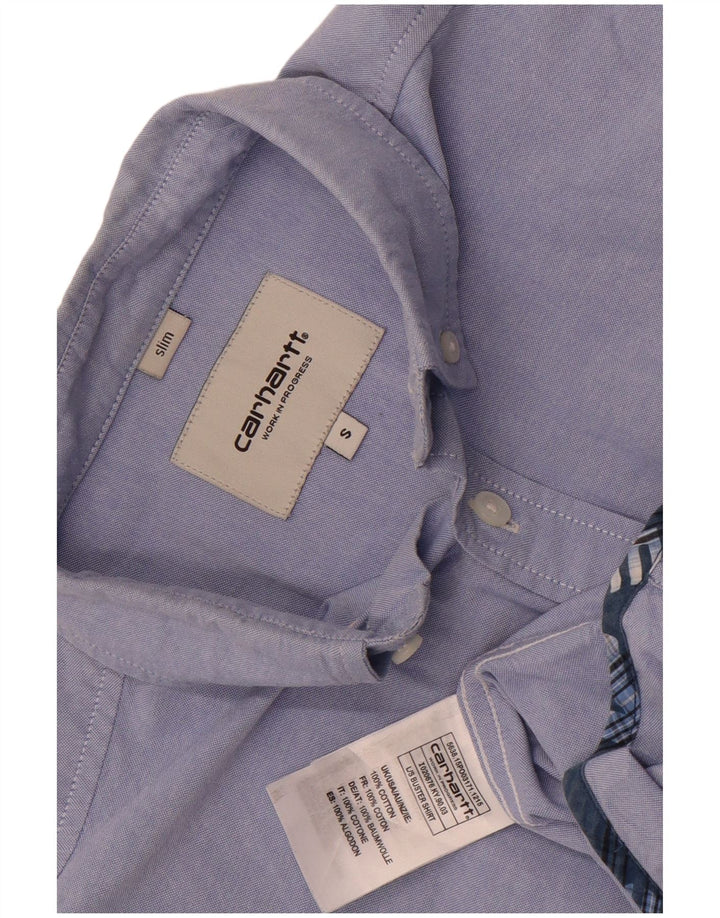 Carhartt Slim-Hemd für Herren, klein, Blau, Colourblock-Baumwolle