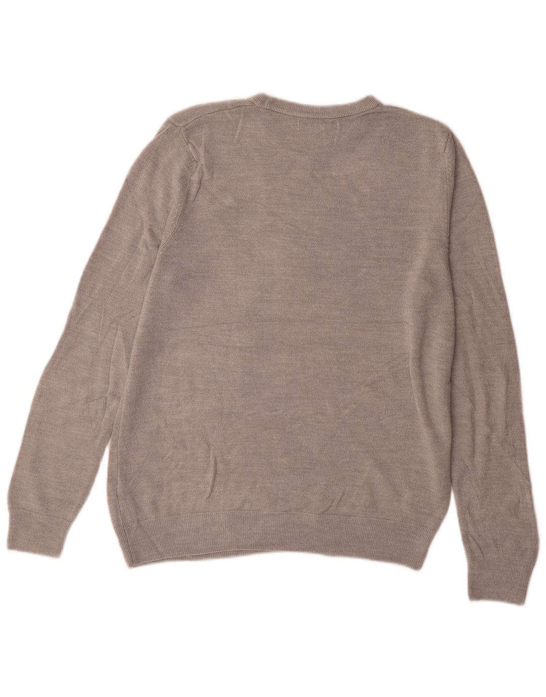 Marks & Spencer Herren-Pullover mit Rundhalsausschnitt, mittelgraues Acryl