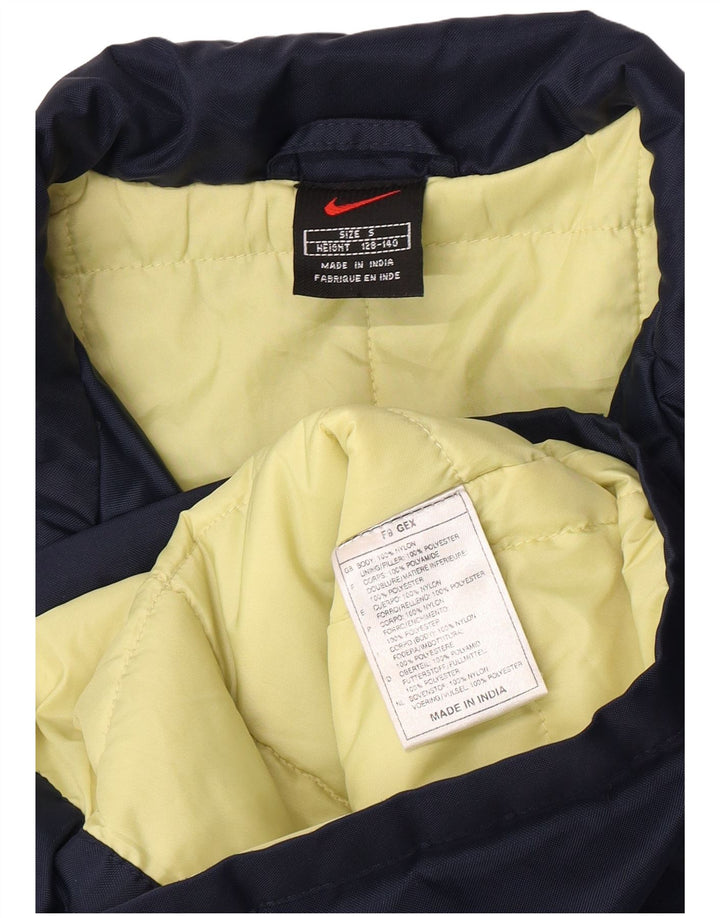 Nike Jungen Windjacke mit Swoosh-Grafik, 8–9 Jahre, Größe S, marineblaues Nylon