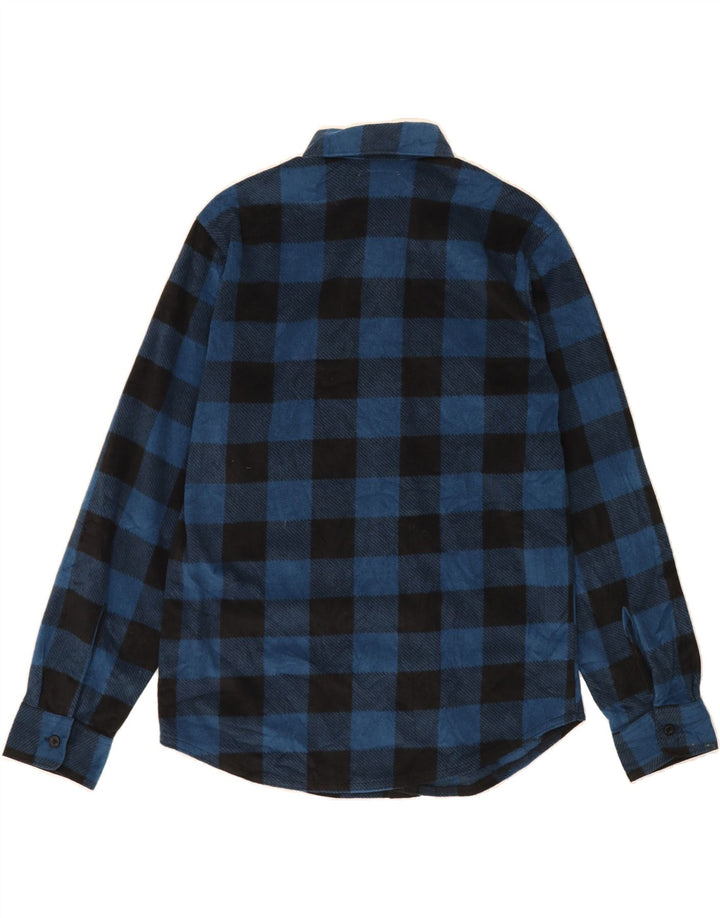 WRANGLER Mens Fleece Shirt Small Blue Gingham Polyester Vintage Wrangler and Second-Hand Wrangler from Messina Hembry 
