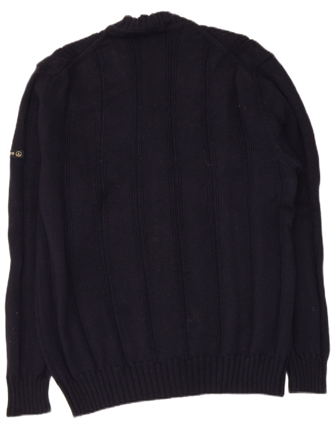 Navigare Herren-Strickjacke aus mittelblauer Wolle in Marineblau