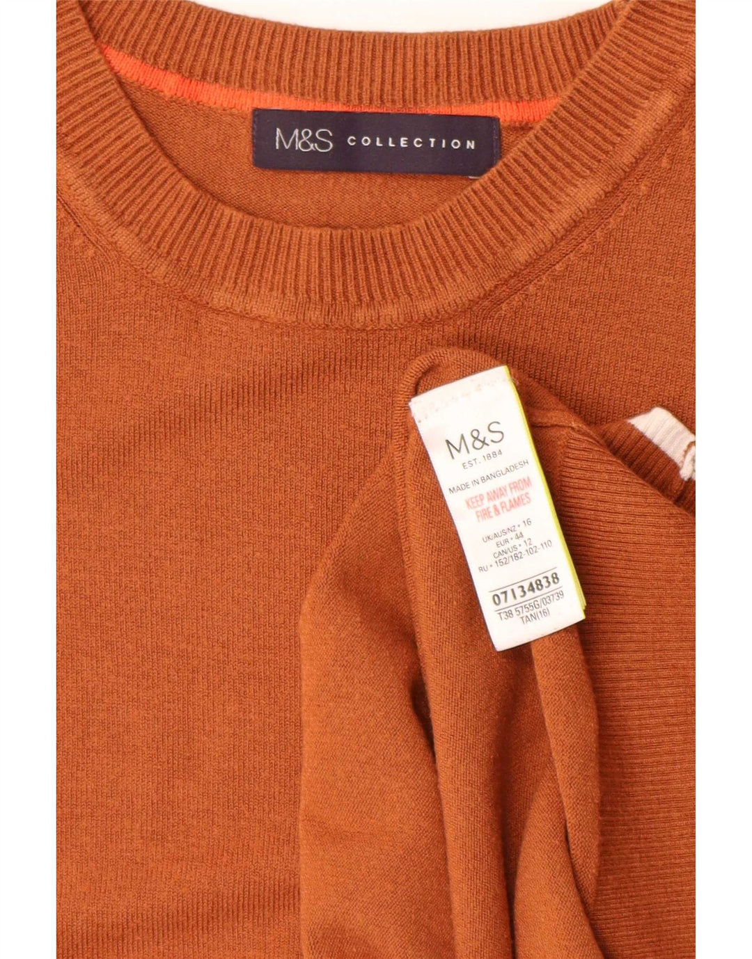 Marks & Spencer Damen-Pullover mit U-Boot-Ausschnitt, Gr. 16, Braun