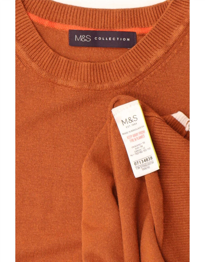Marks & Spencer Damen-Pullover mit U-Boot-Ausschnitt, Gr. 16, Braun