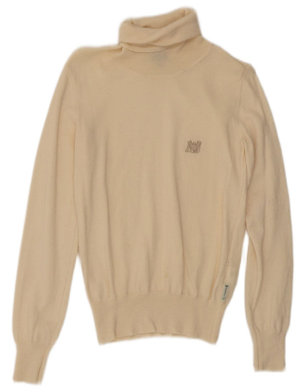 Armani Jeans Damen Rollkragenpullover Pullover UK 12 Mittelbeige Wolle