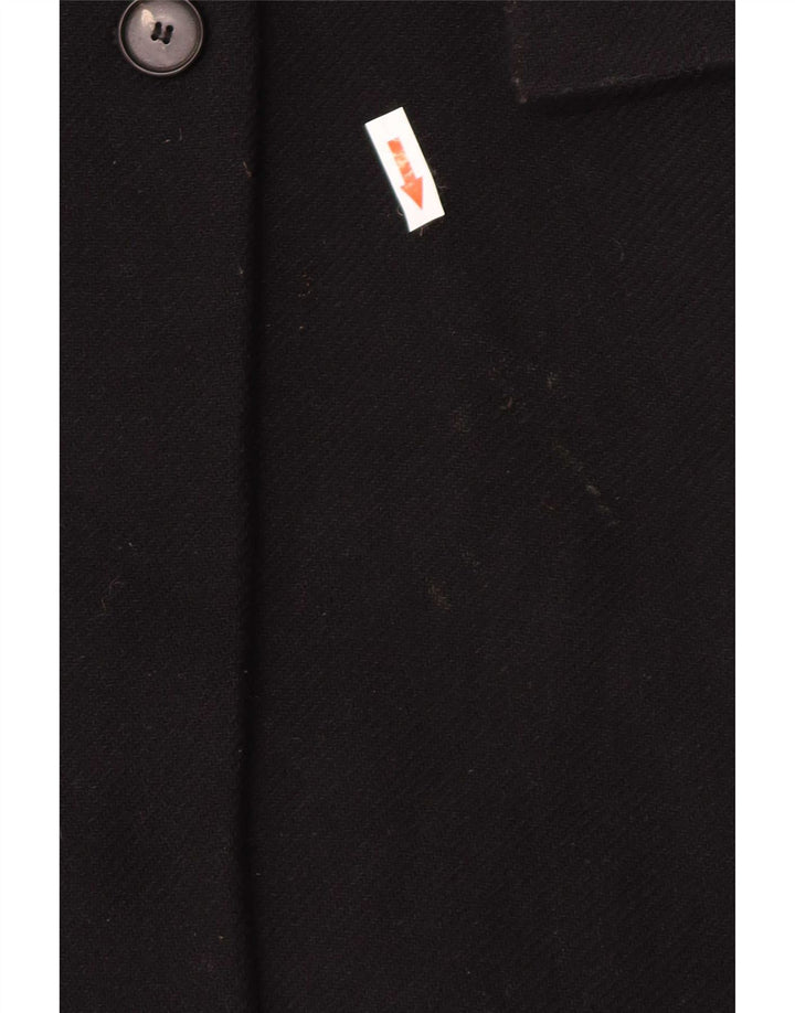 Zara Damen Zweireihiger Mantel UK 14 Mittelschwarze Wolle