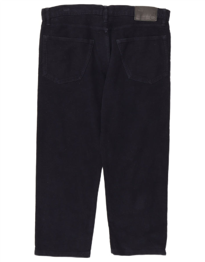Marks & Spencer Herren-Crop-Jeans W36 L24 Marineblaue Baumwolle