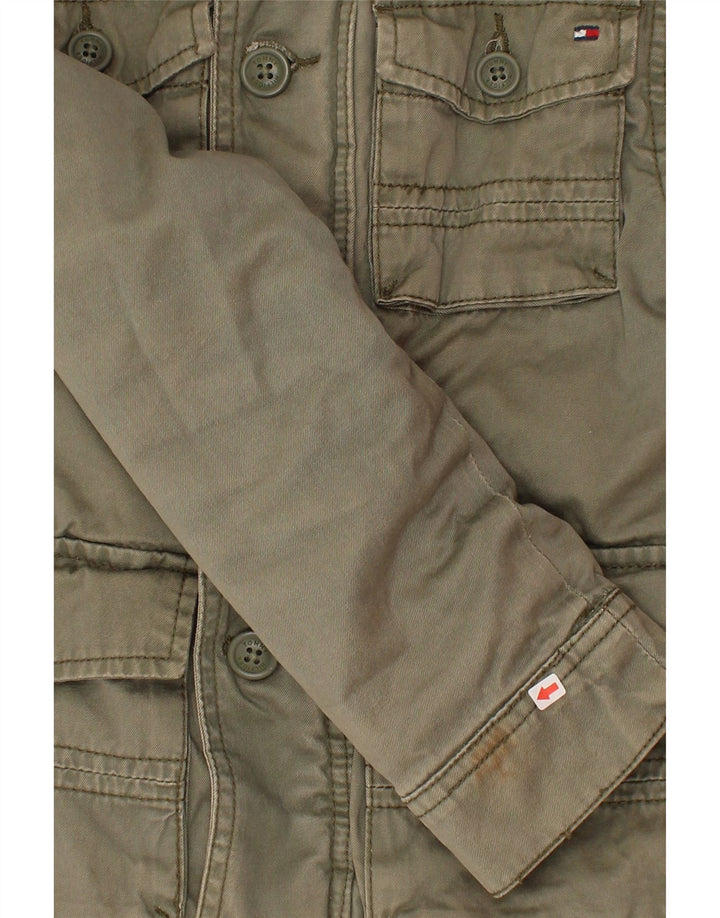 Tommy Hilfiger Militärjacke für Jungen, 6–7 Jahre, Größe S, Khaki, Baumwolle