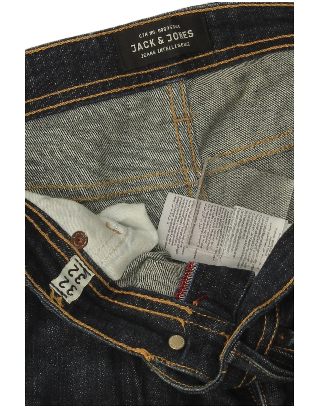 JACK & JONES Herren GLENN Slim Jeans W32 L32 Marineblaue Baumwolle