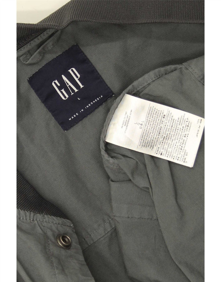 Gap Herren Bomberjacke UK 40 Große graue Baumwolle