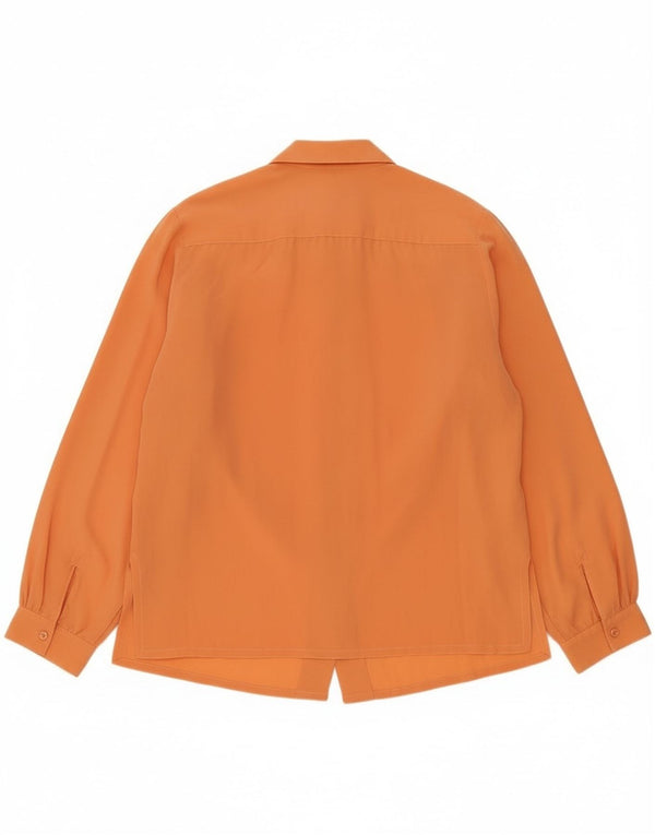 Vintage Damen Hemdbluse UK 12 Medium Orange