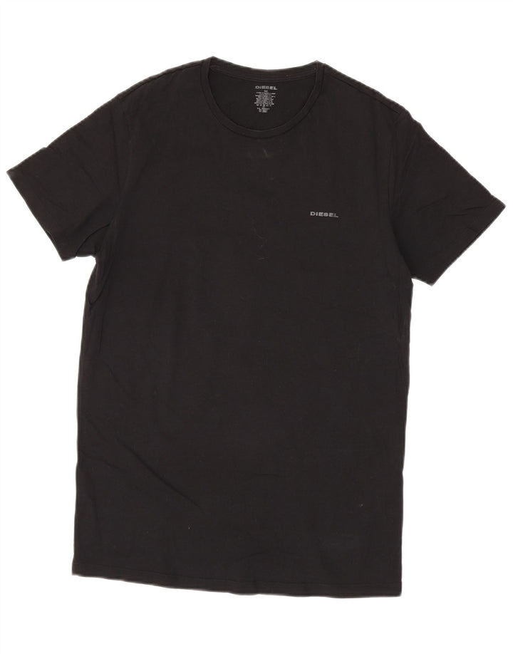 Diesel Herren T-Shirt Top Medium Schwarz Baumwolle