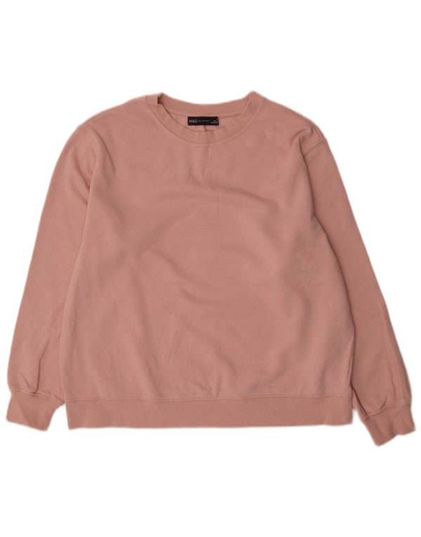 Marks & Spencer übergroßer Damen-Sweatshirt-Pullover, UK 14, mittelrosa, Baumwolle