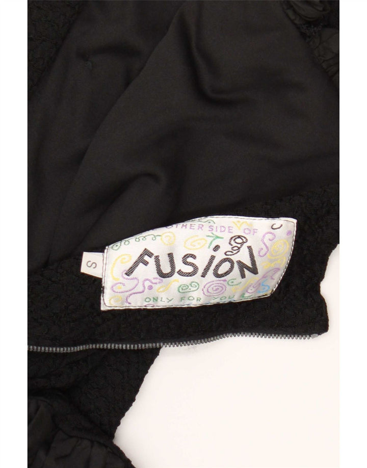 Fusion Damen Trägerloses Kleid UK 10 Small Schwarz Polyester