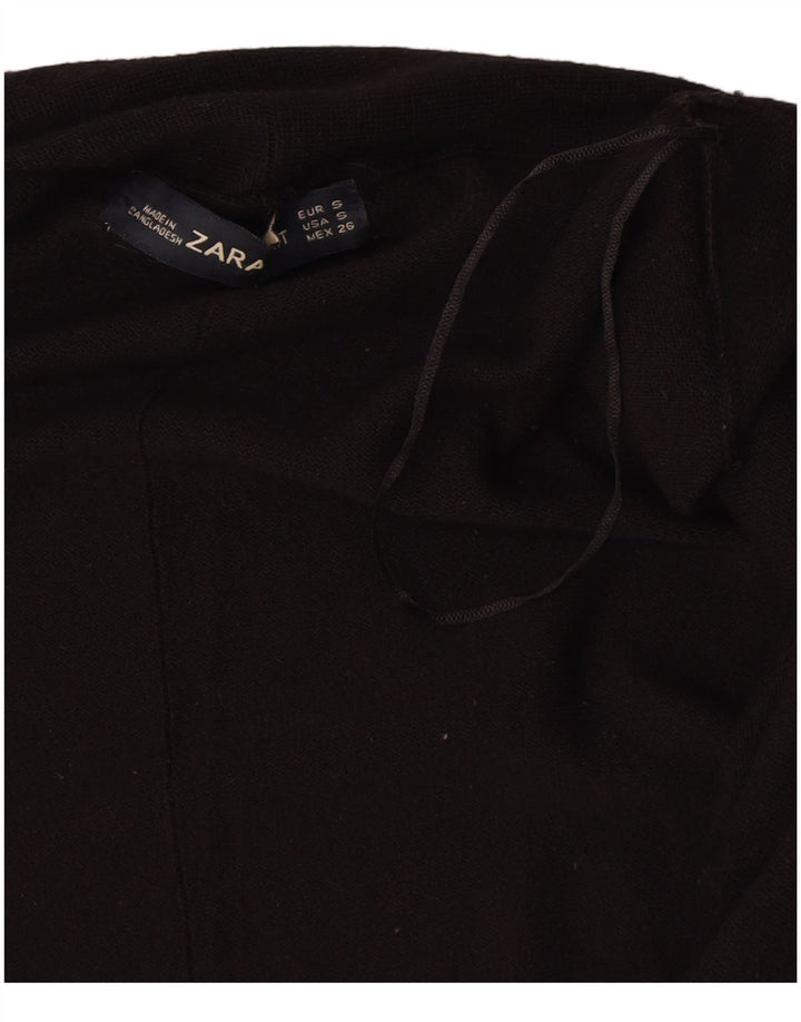 Zara Damen-Cardigan-Pullover UK 10 Kleine schwarze Viskose